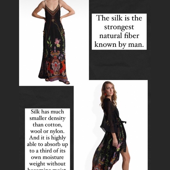 BLACK MAXI SLIP DRESS, SILK - Picture 4 of 5